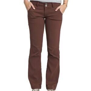 Prana Halle Pants Convertible Brown Stretch Zion Fabric Drawstring Size 10 Tall